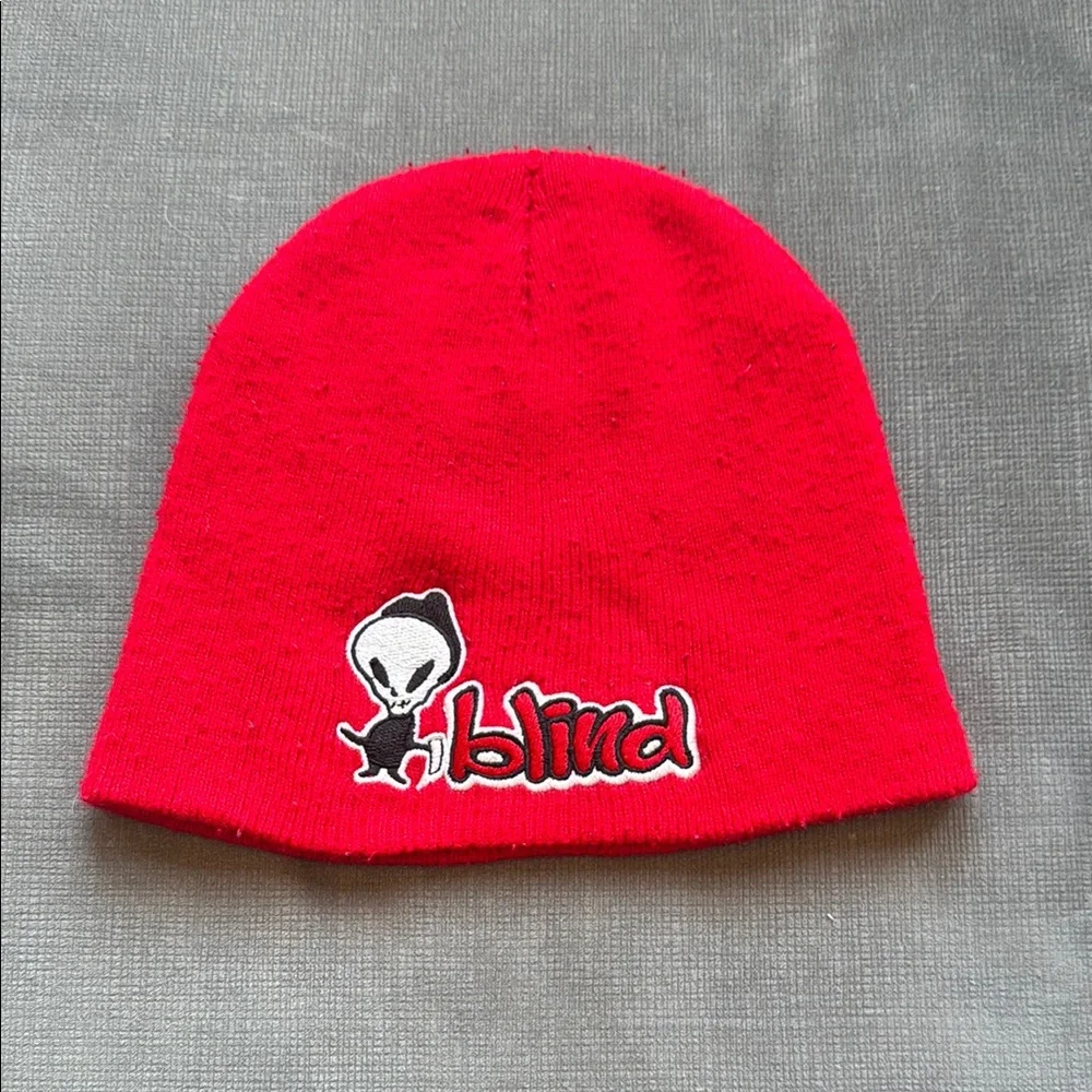 Vintage Blind Skateboards Beanie / Reaper / Red / Iron Maiden - Picture 1 of 8